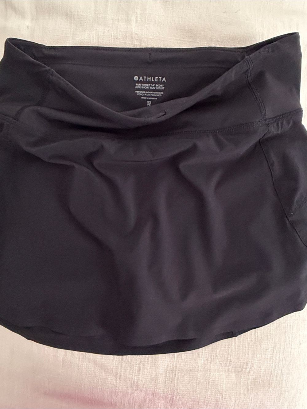 Athleta Run with it Skort with Built-In Shorts 14”